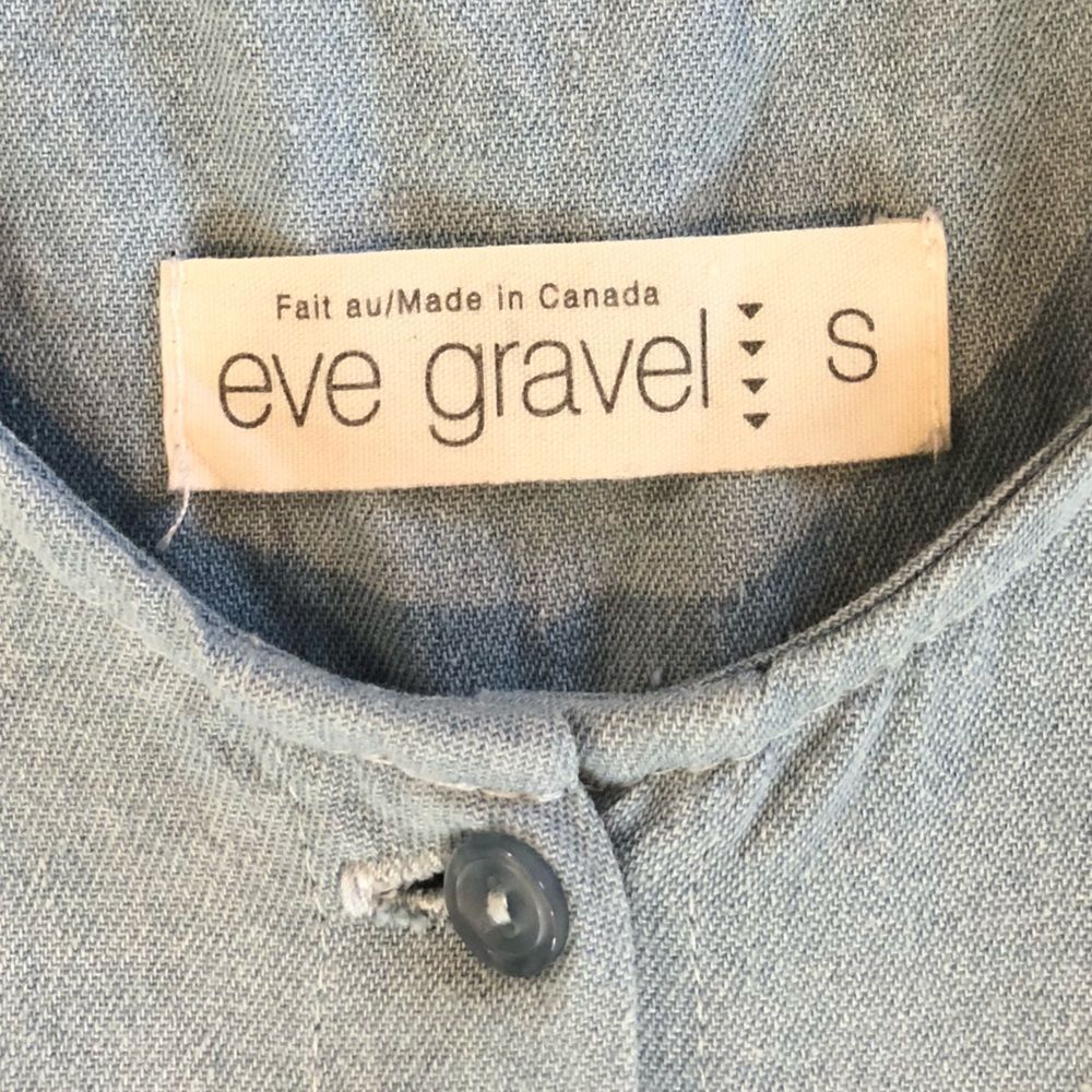 Eve Gravel Shotgun Wedding Denim Blue Shirt Dress Cotton Cutout Women's Small - Picture 4 of 8
